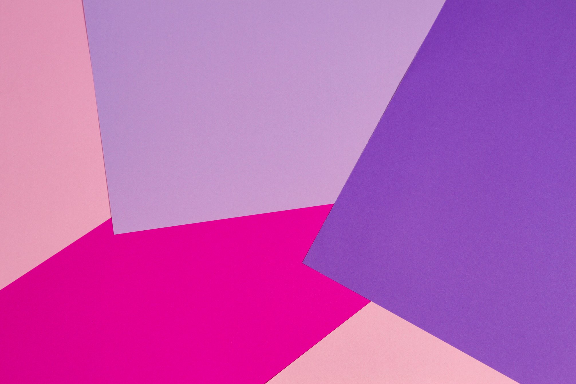 Color papers geometry flat composition background with violet, purple, pink, rose tones.